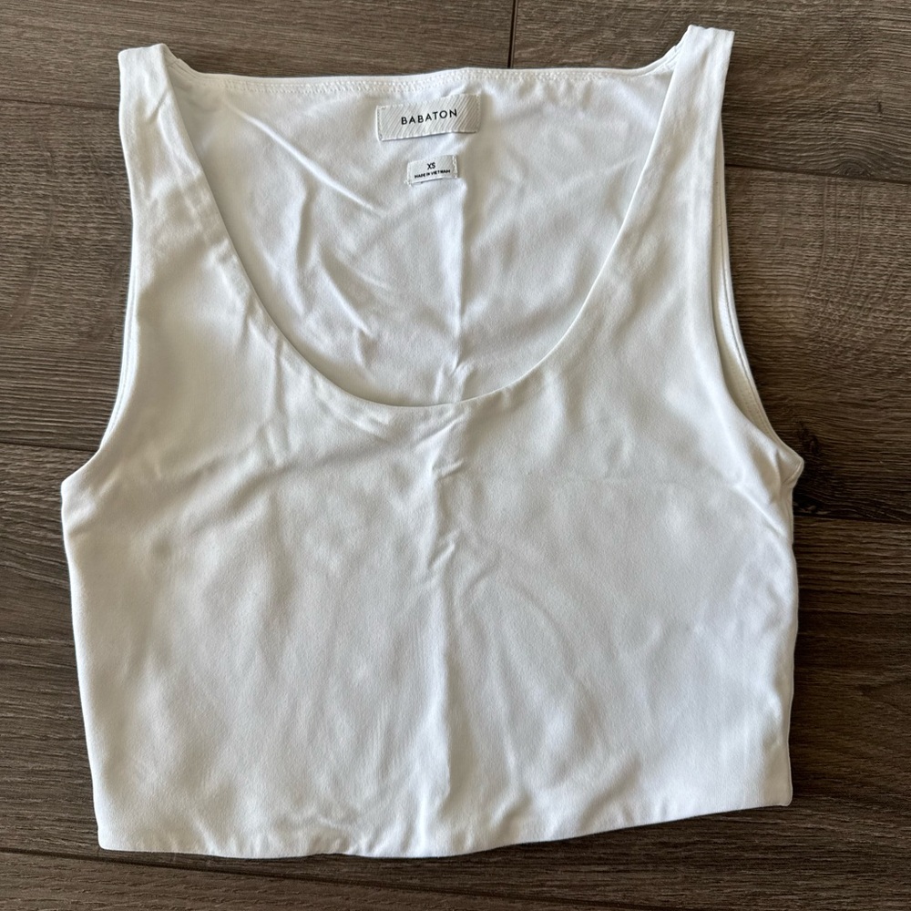 Babaton White Cropped Tank Top